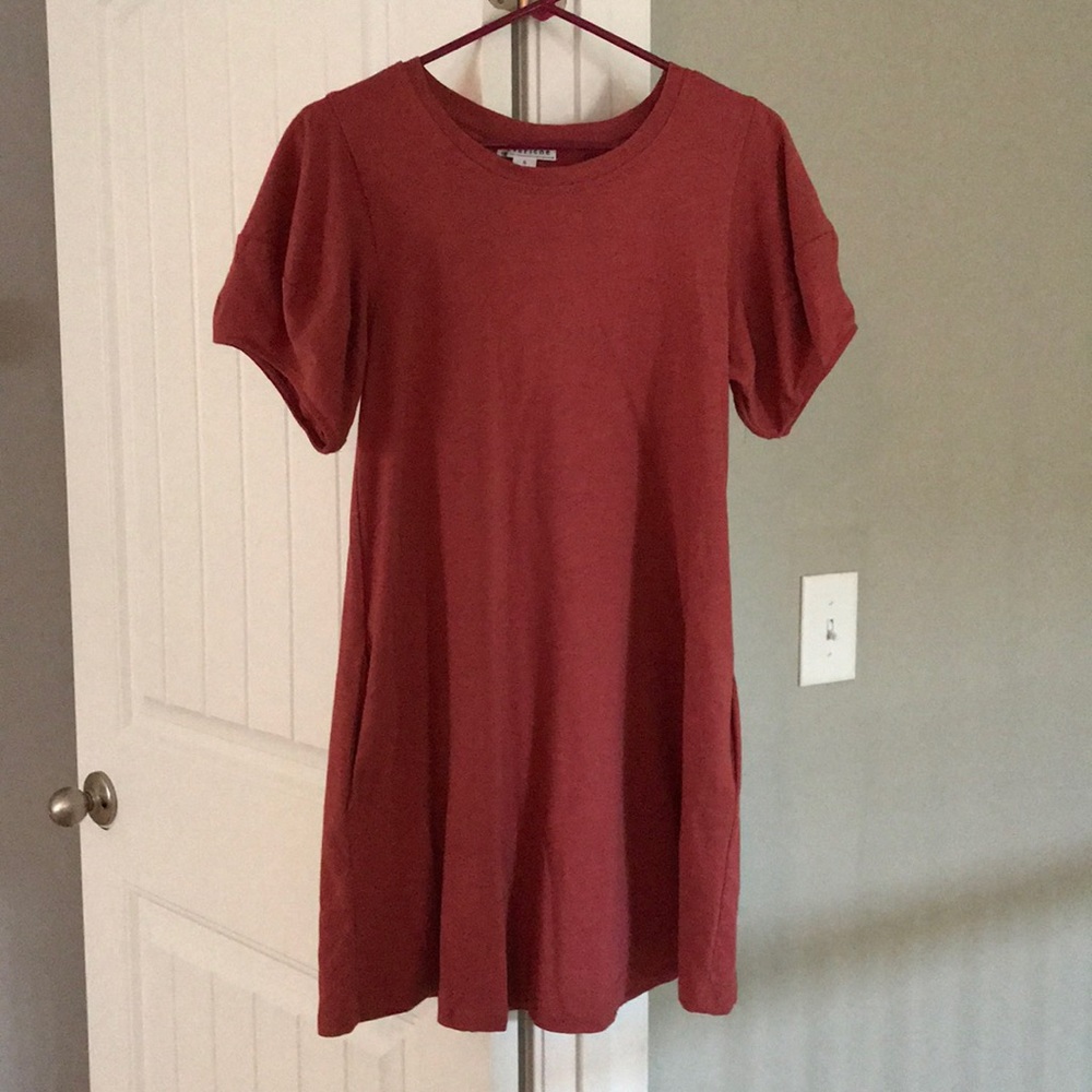 Brick Red T-shirt Dress